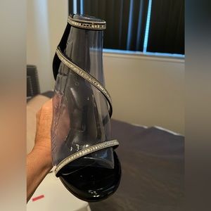 Aldo black dress sandals with baguette rhinestones! Size 7